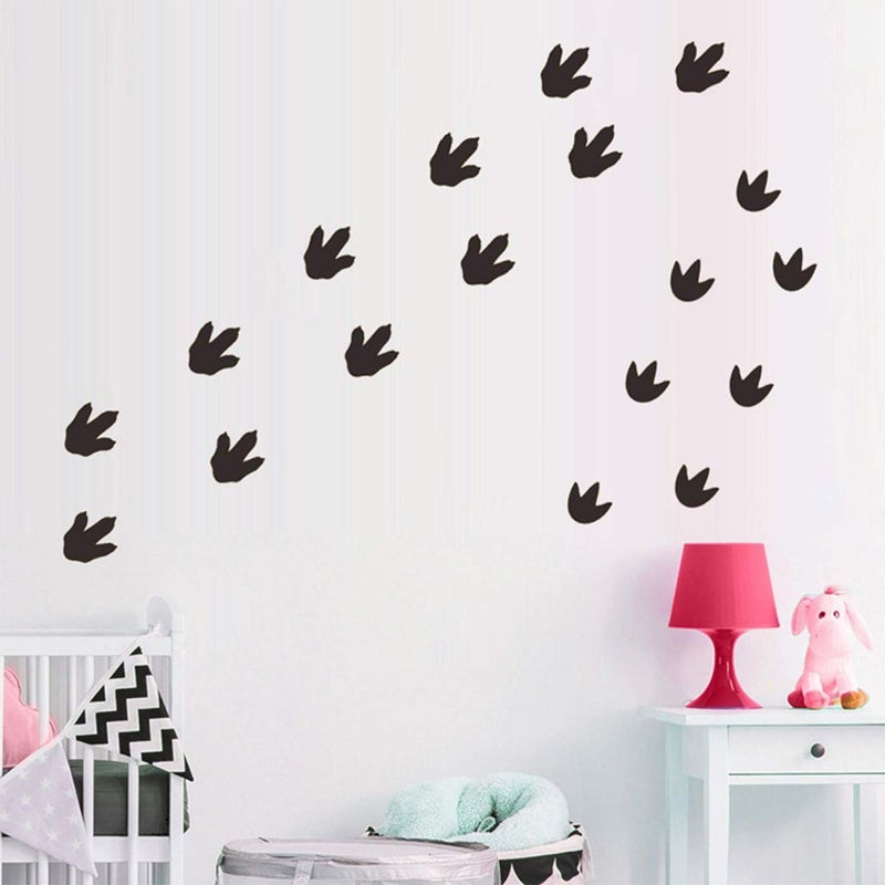 Bamsod Dinosaur Footprints Wall Stickers 32pcs Dinosaur Tracks Decor Baby Nursery Decals Removable Peel and Stick Vinyl Decals - Image 5